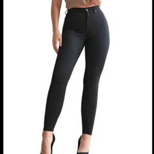 Curvy High Waisted Black Supersoft Skinny Jeans
